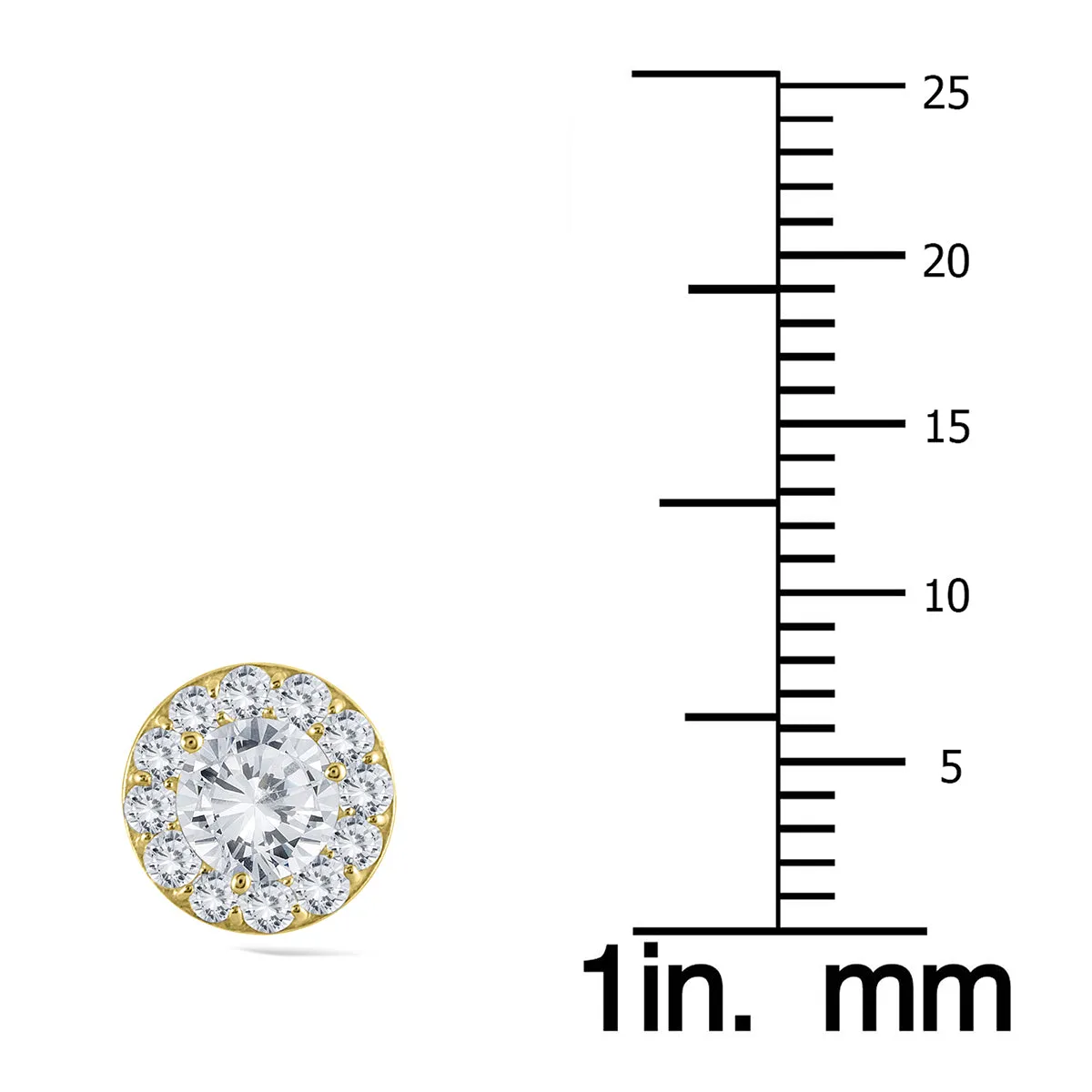 1 Ctw Natural Diamond Halo Earrings In 14K Yellow Gold