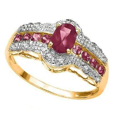 1.15 CT RUBY & 1.5 CT DIAMOND 10KT SOLID GOLD RING