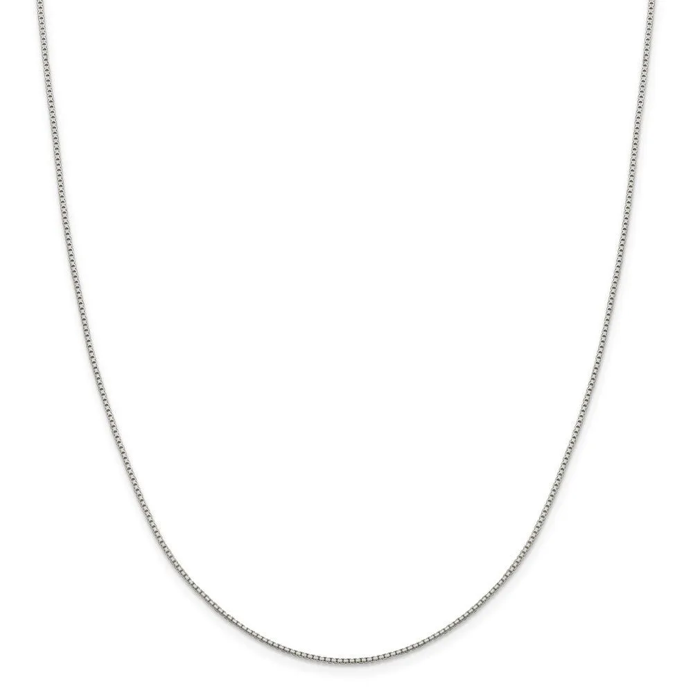 1.1mm Sterling Silver Solid D/C Octagonal Box Chain Necklace