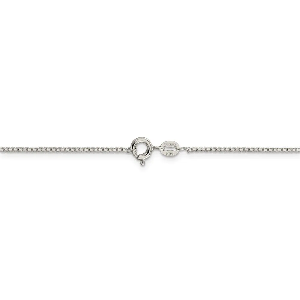 1.1mm Sterling Silver Solid D/C Octagonal Box Chain Necklace