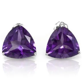 1.39 CT AMETHYST 10KT SOLID GOLD EARRINGS STUD