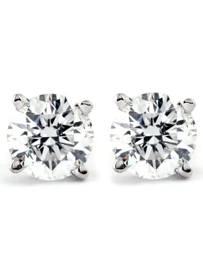 1/3ct Round Brilliant Cut Diamond Studs White Gold New