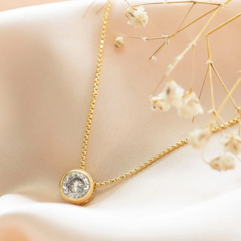 14K Gold Plated White Cz Pendant Necklace