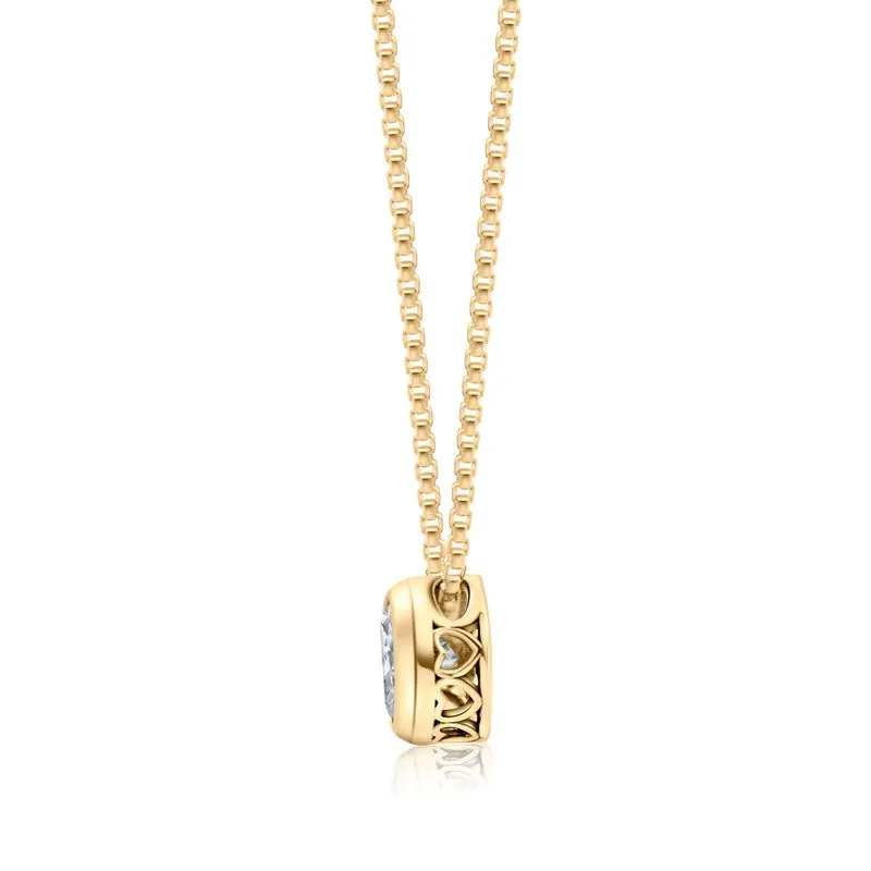 14K Gold Plated White Cz Pendant Necklace