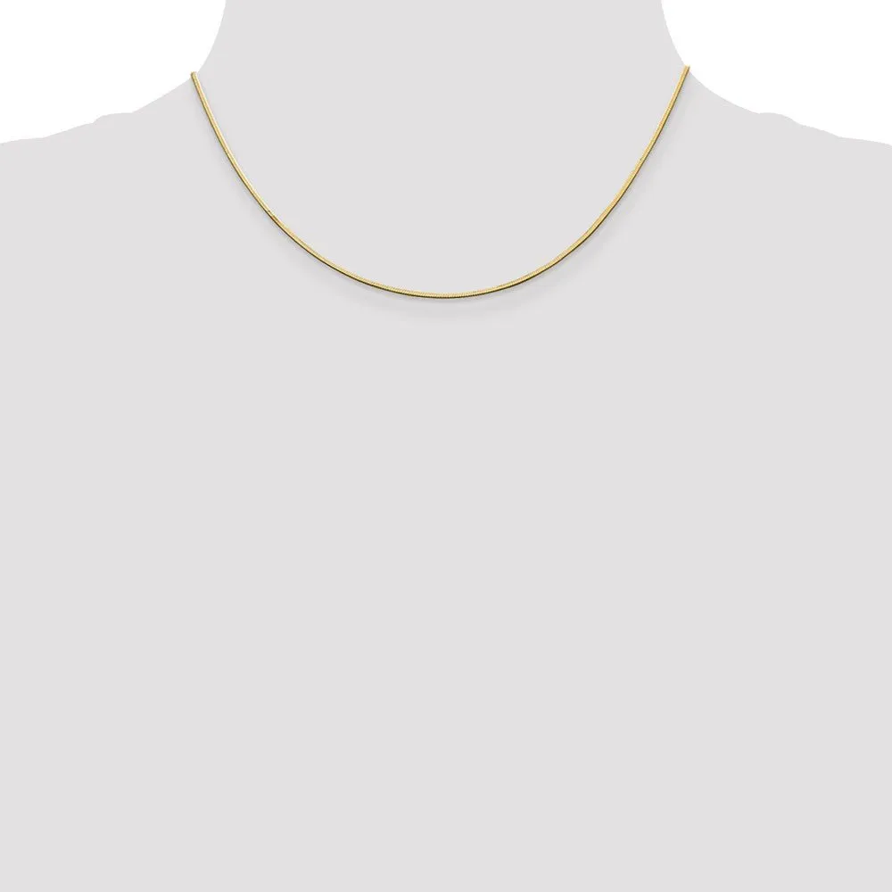 1.4mm, 14 Karat Yellow Gold, Octagonal Snake Chain - 16 inch