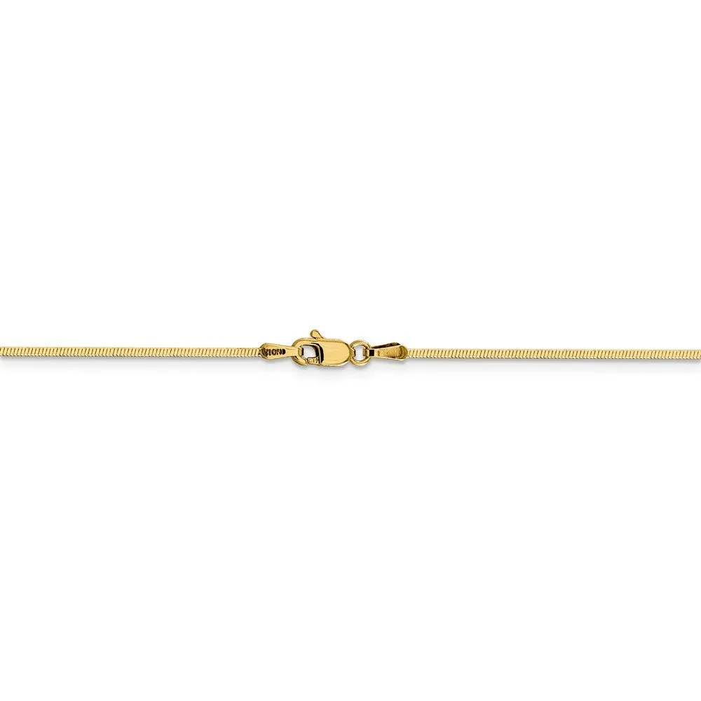 1.4mm, 14 Karat Yellow Gold, Octagonal Snake Chain - 16 inch