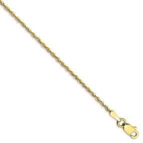 1.5mm, 10k Yellow Gold Lightweight D/C Rope Chain Bracelet