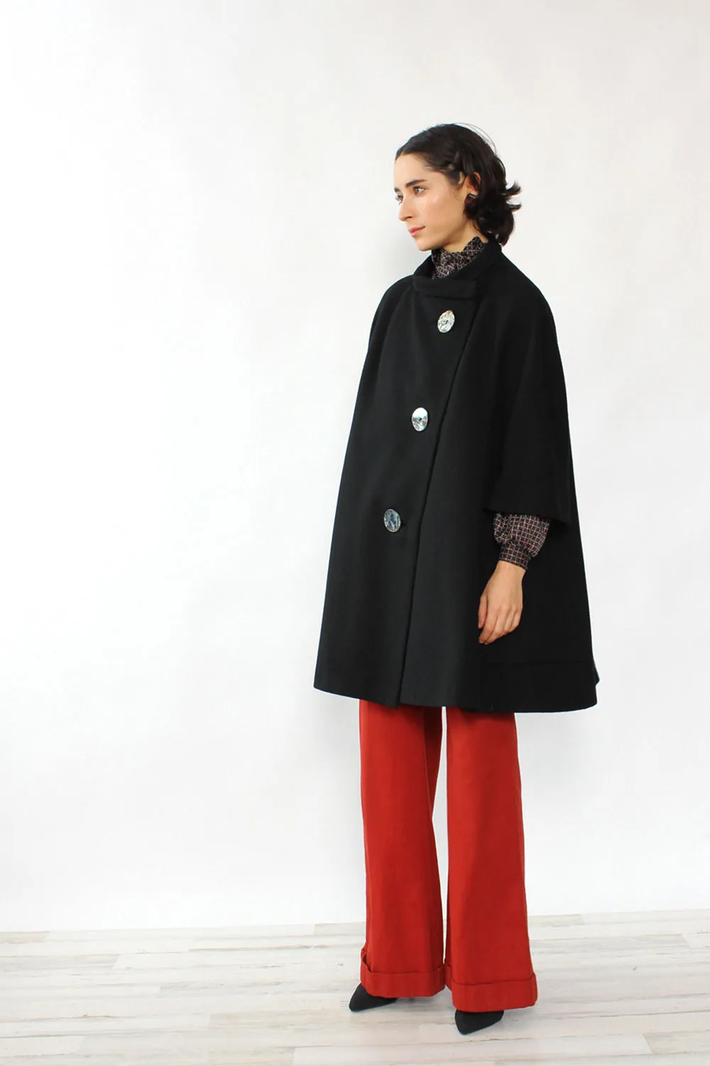 1950s Shell Button Swing Coat XS-M