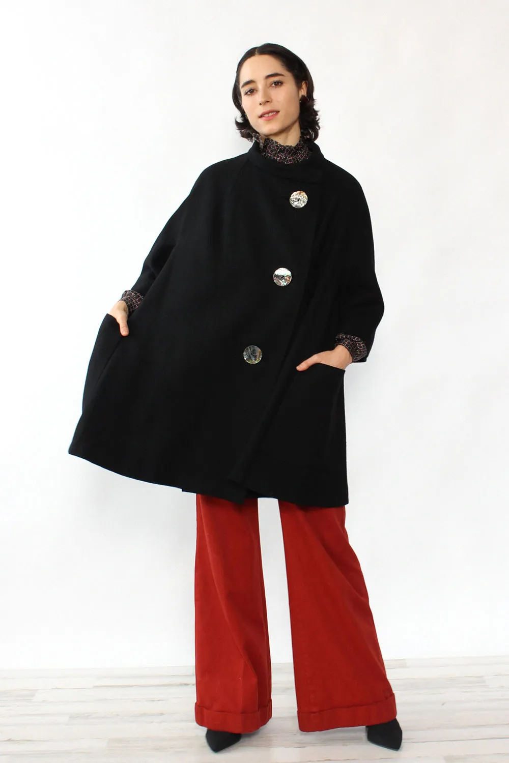 1950s Shell Button Swing Coat XS-M