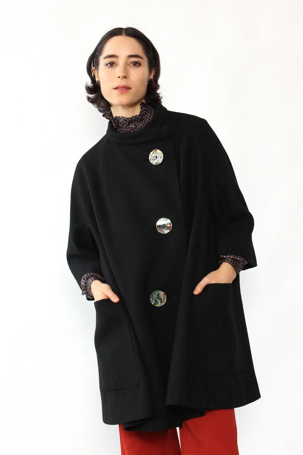 1950s Shell Button Swing Coat XS-M