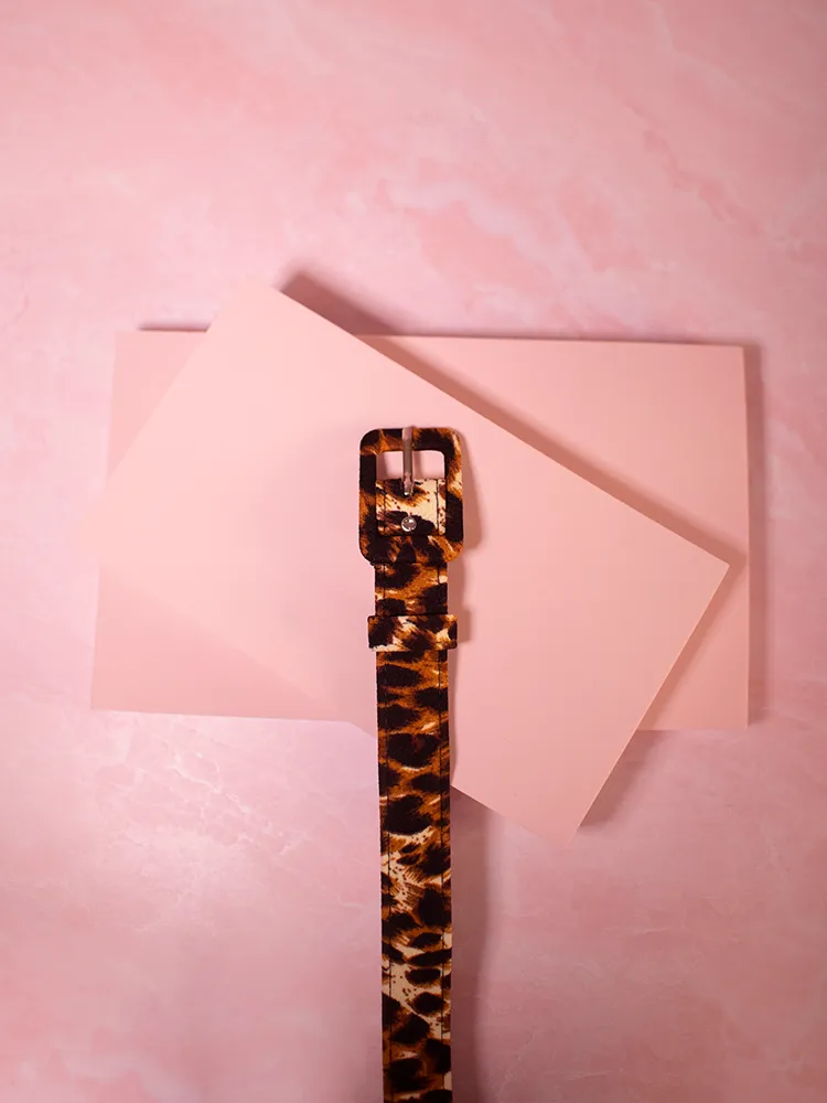 1" Belt in Leopard Crepe - Vixen by Micheline Pitt