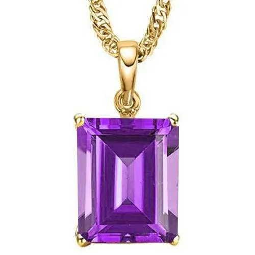 2/3 CT AMETHYST 10KT SOLID GOLD PENDANT