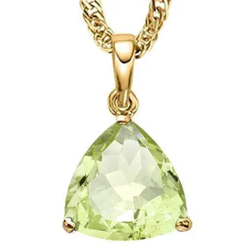 2/3 CT GREEN AMETHYST 10KT SOLID GOLD PENDANT