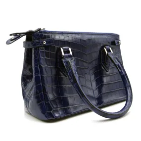 30-657-BLU THE JULIETTE Gracen Nile Crocodile Handbag, Blue