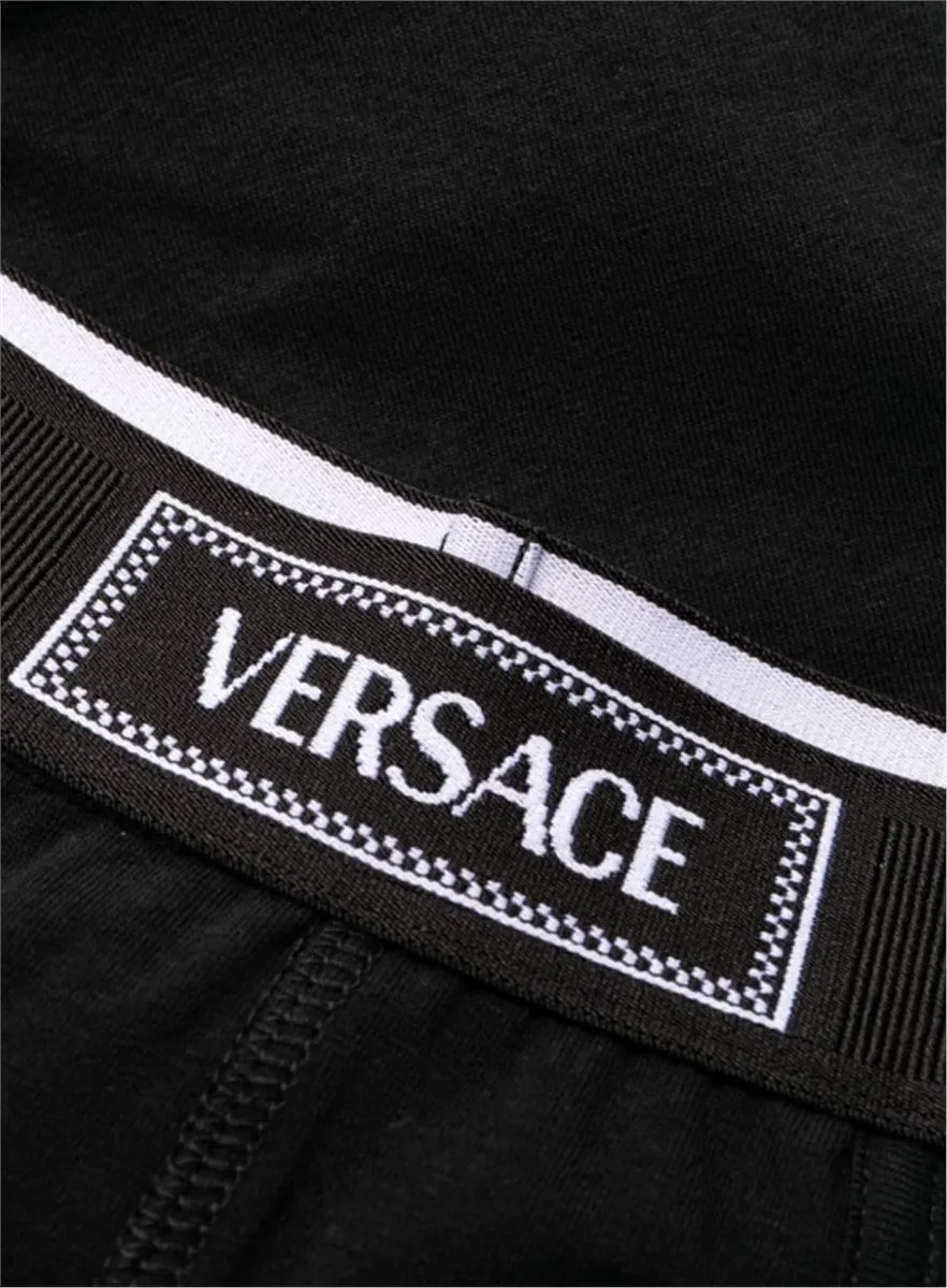 90S VERSACE LOGO-WAISTBAND COTTON BOXER BRIEFS