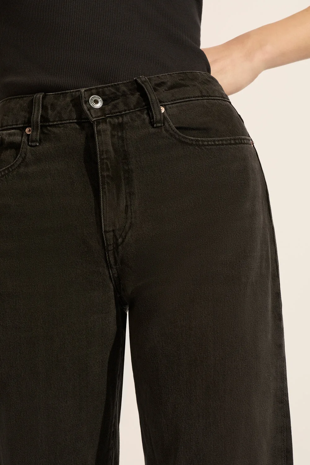 Abigail High Rise Girlfriend Jean - Aged Black