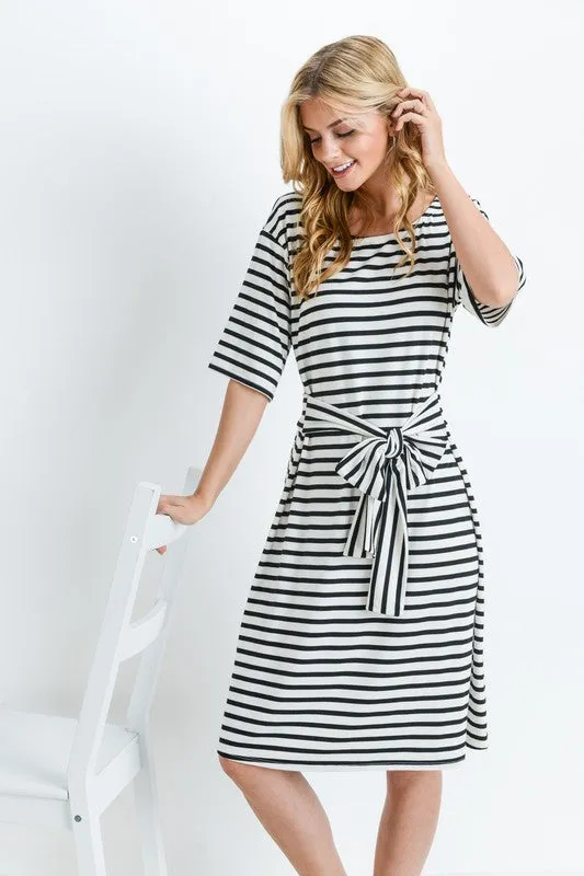 Adele Striped Midi Dress