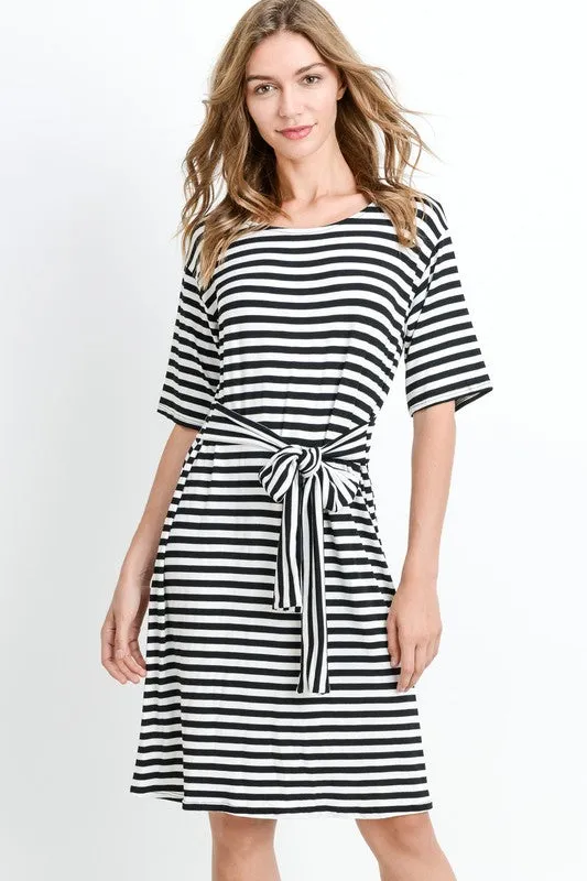 Adele Striped Midi Dress