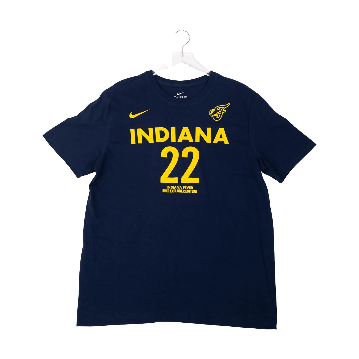 Adult Indiana Fever #22 Caitlin Clark Explorer Name and Number T-Shirt in Navy by Nike