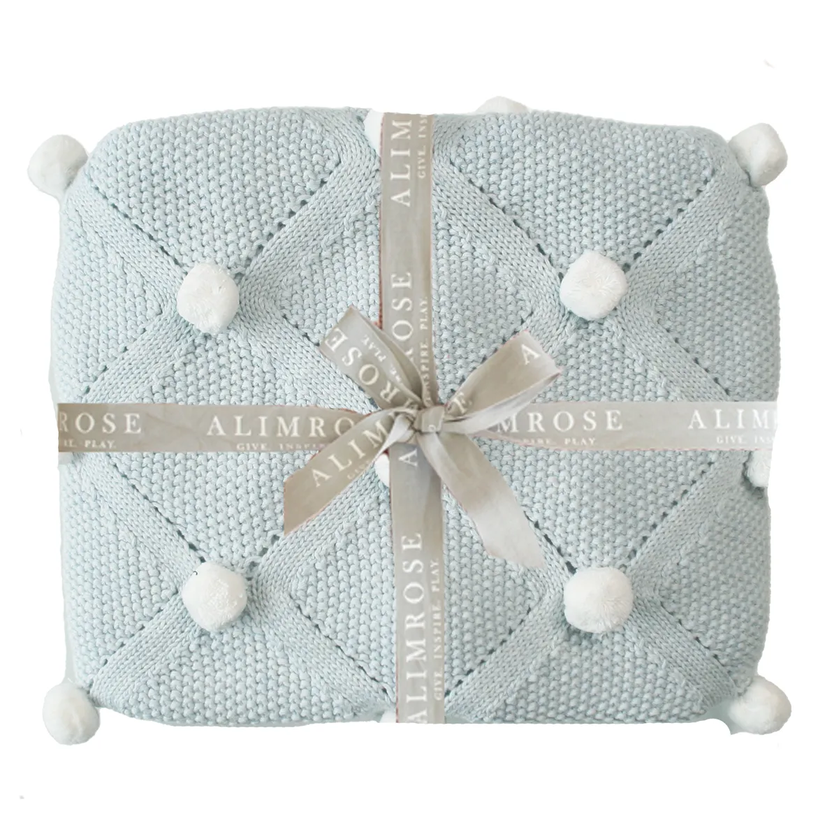 Alimrose - Pom Pom Blanket - Powder Blue