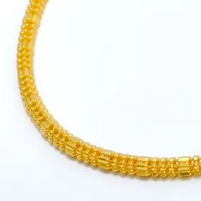 Alternating Hollow 22k Gold Bead Chain - 20"