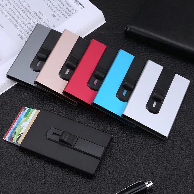 Aluminum Credit Card Holder RFID Blocking Wallet Professional Business Card Case Minimalist Front Pocket Holders Metal Cover