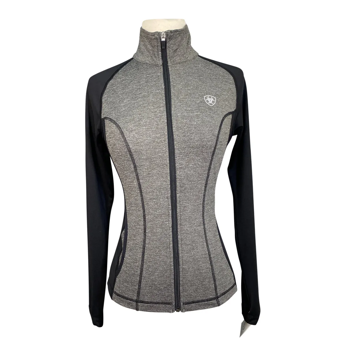 Ariat Tek Heat Series Zip Up in Black/Grey Heather - Women's XS