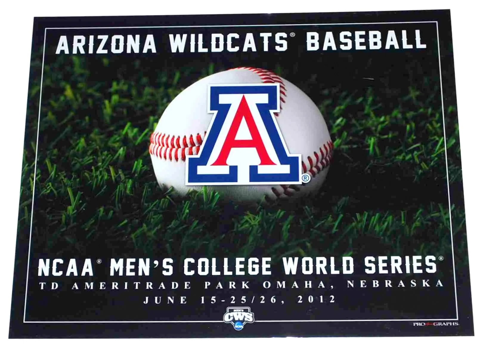 Arizona Wildcats 2012 College World Series Ready to Frame Print 16" X 20"