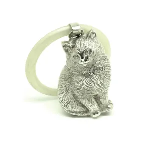 Art Deco 1920s Sterling Silver Cat Baby Rattle