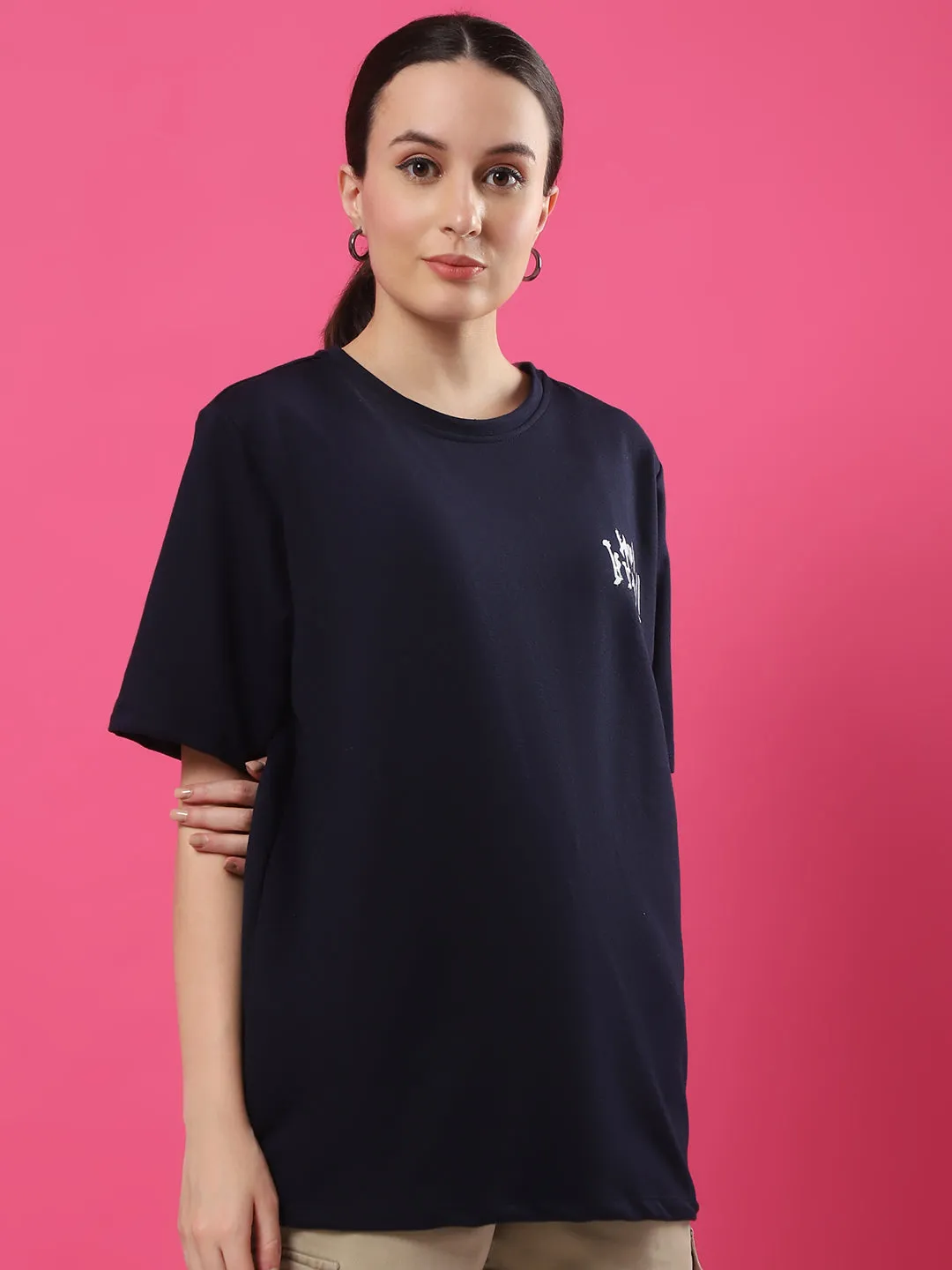 Artistic Puff Print Oversized Terry T-Shirt