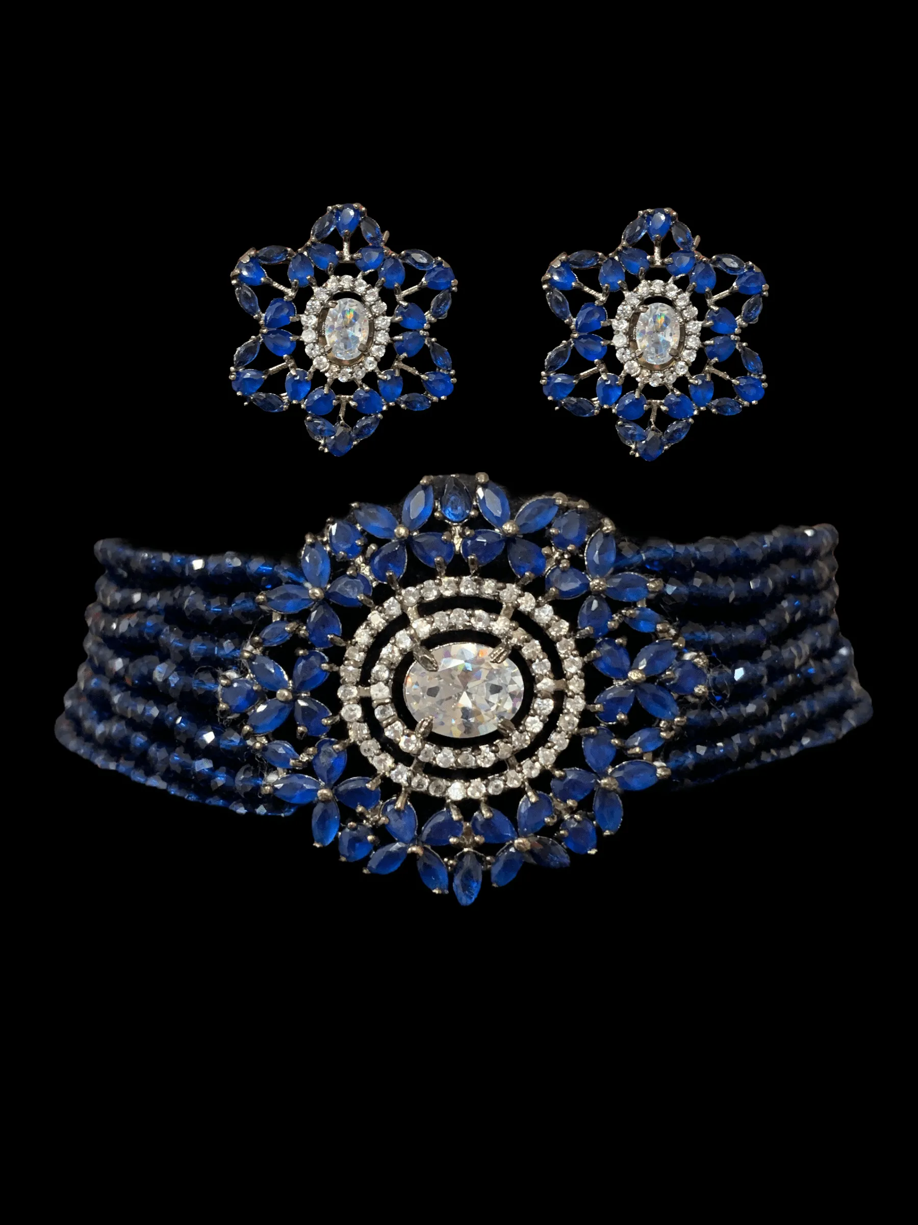 Arushi choker - blue  ( READY TO SHIP)