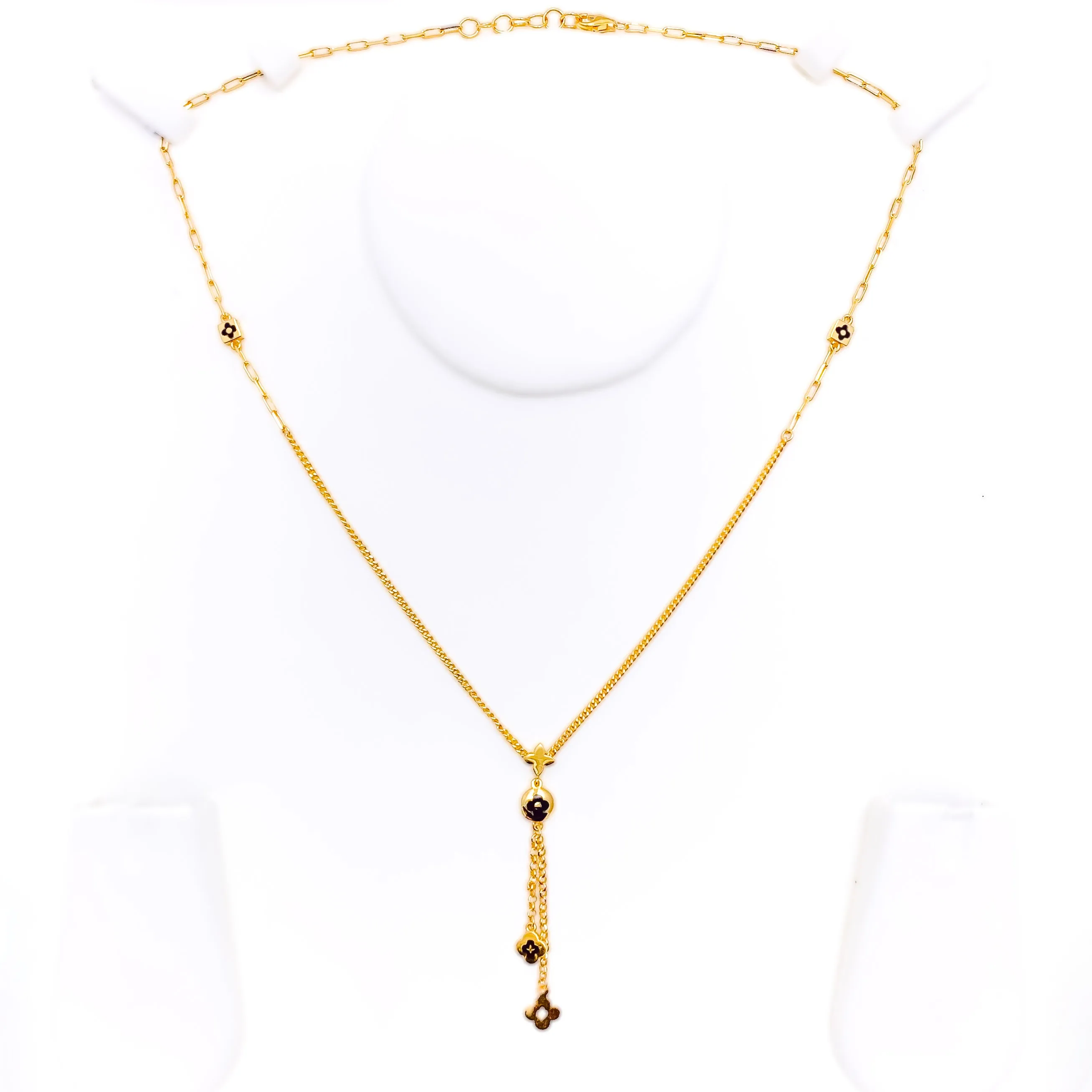 Attractive Floral Hanging 21k Gold Necklace