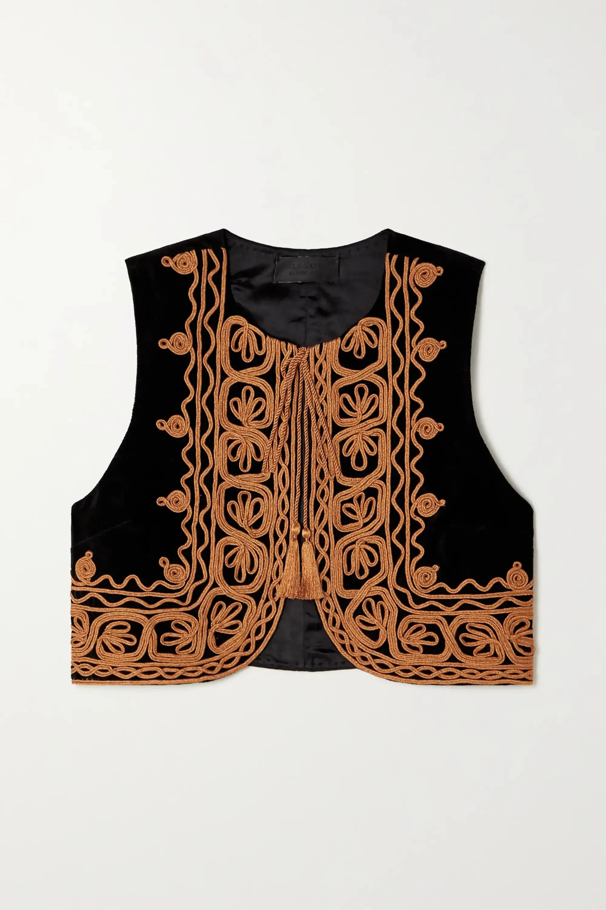 Audette Embroidered Vest Black/Gold