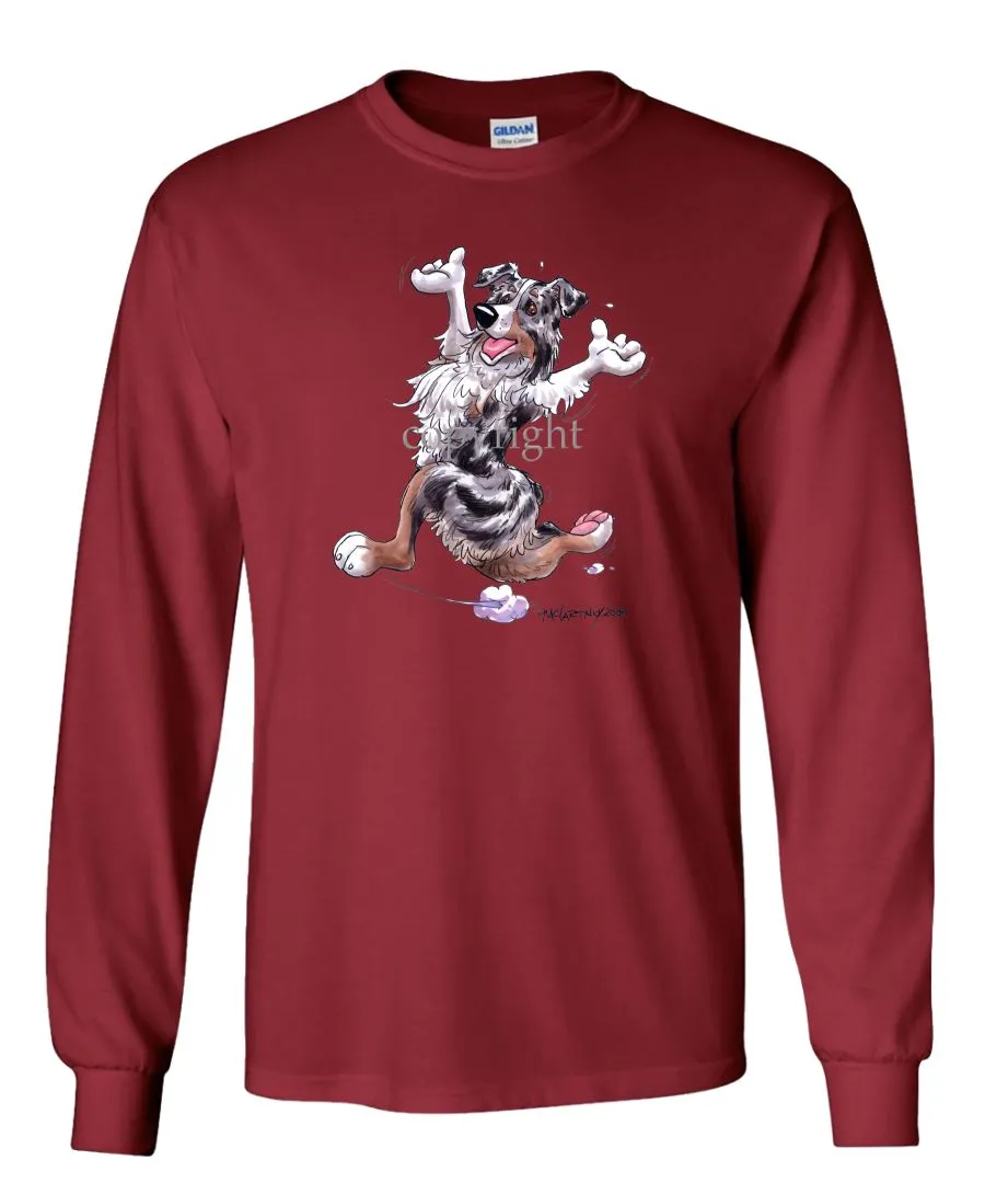 Australian Shepherd  Blue Merle - Happy Dog - Long Sleeve T-Shirt