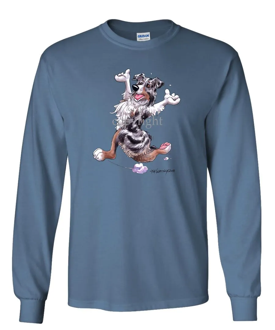 Australian Shepherd  Blue Merle - Happy Dog - Long Sleeve T-Shirt