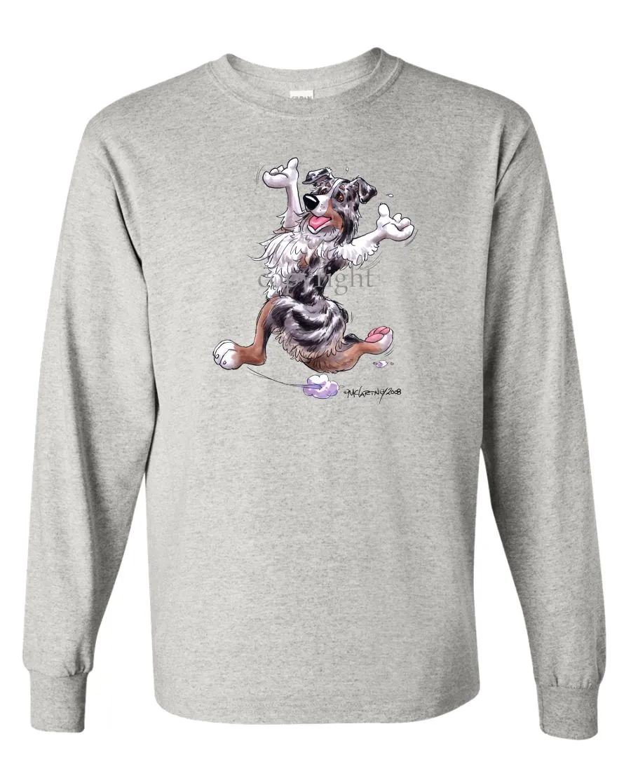 Australian Shepherd  Blue Merle - Happy Dog - Long Sleeve T-Shirt