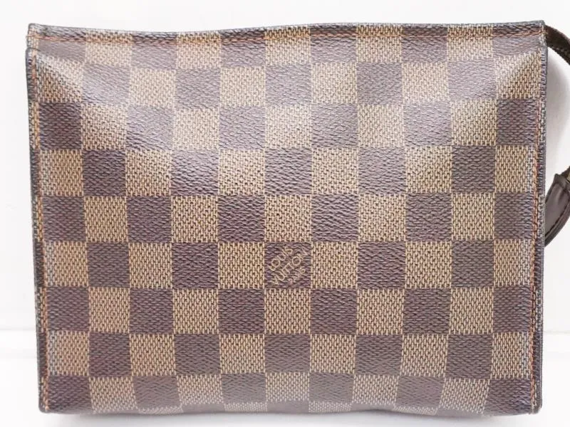 Authentic Pre-owned Louis Vuitton Special Ordered Damier Poche Toilette Cosmetic Pouch Case 210471