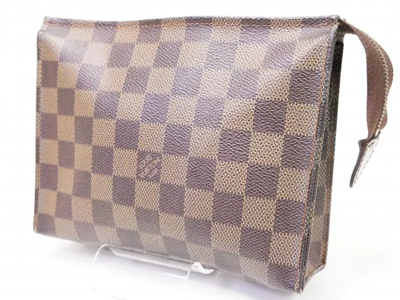 Authentic Pre-owned Louis Vuitton Special Ordered Damier Poche Toilette Cosmetic Pouch Case 210471