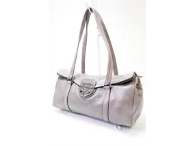 Authentic Pre-owned Prada Gray Leather Shopper Shoulder Bag 200399