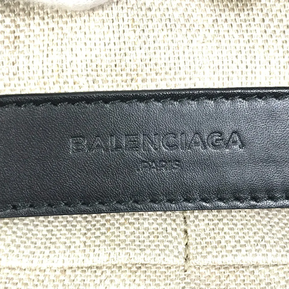 BALENCIAGA Clutch bag 347238 Leather, Mouton Black White logo Women Used Authentic