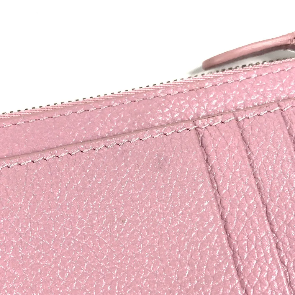 BALENCIAGA Coin case 637130 leather pink logo fragment case Women Used Authentic