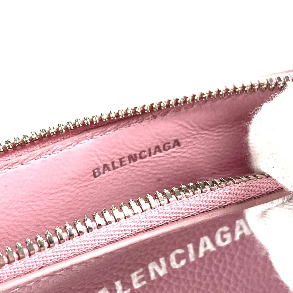 BALENCIAGA Coin case 637130 leather pink logo fragment case Women Used Authentic