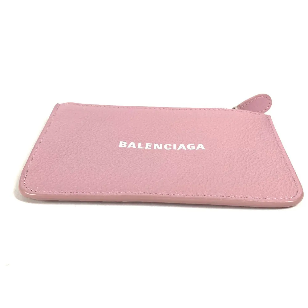 BALENCIAGA Coin case 637130 leather pink logo fragment case Women Used Authentic