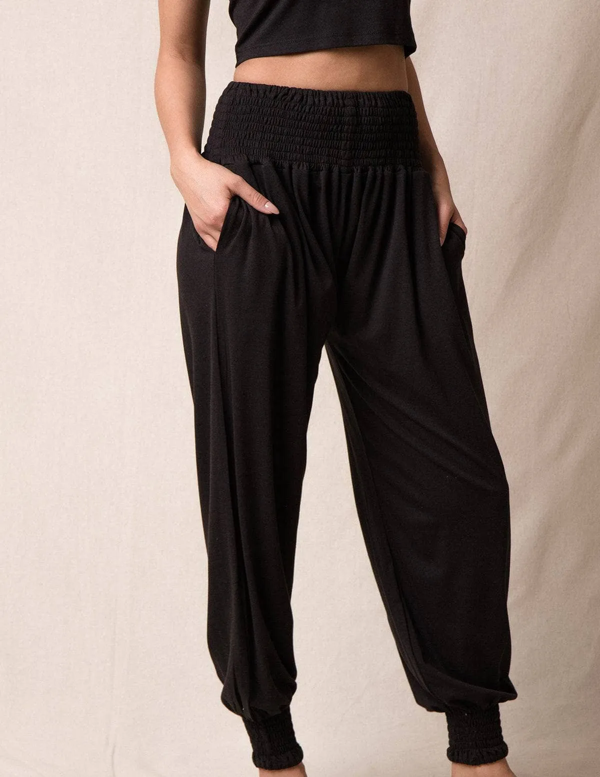 Bamboo / Organic Cotton Taj Pocket Pants - Black