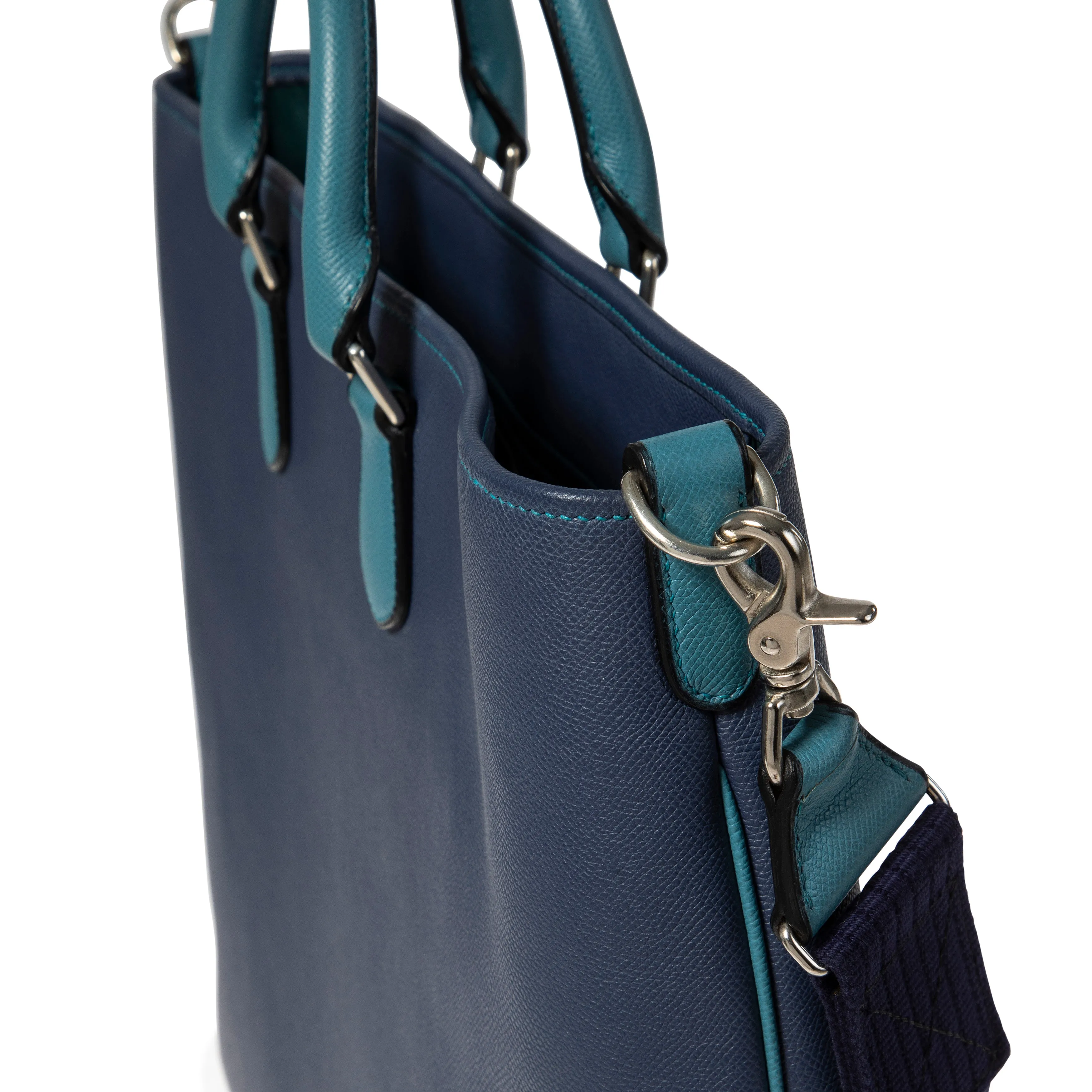 Bauhinia Embossed Calf Zip Tote with Shoulder Strap