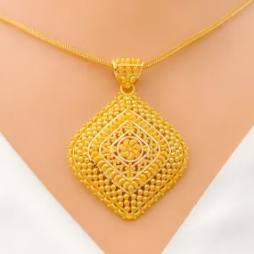 Beautiful Intricate Beaded 22k Gold Pendant Set