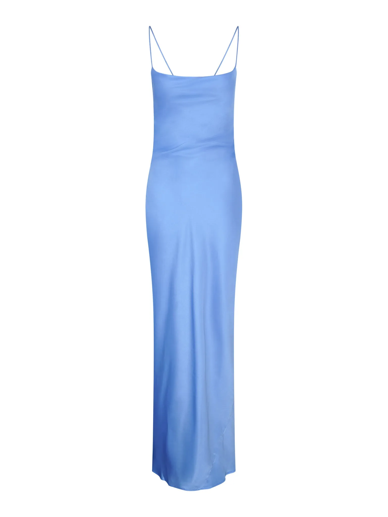 Belle Cowl Neck Strappy Back Midi Dress in Light Blue