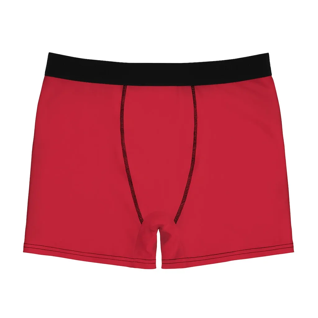 Berry Red Men's Boxer Briefs, Solid Color Basic Modern Best Simple Sexy Underwear For Men