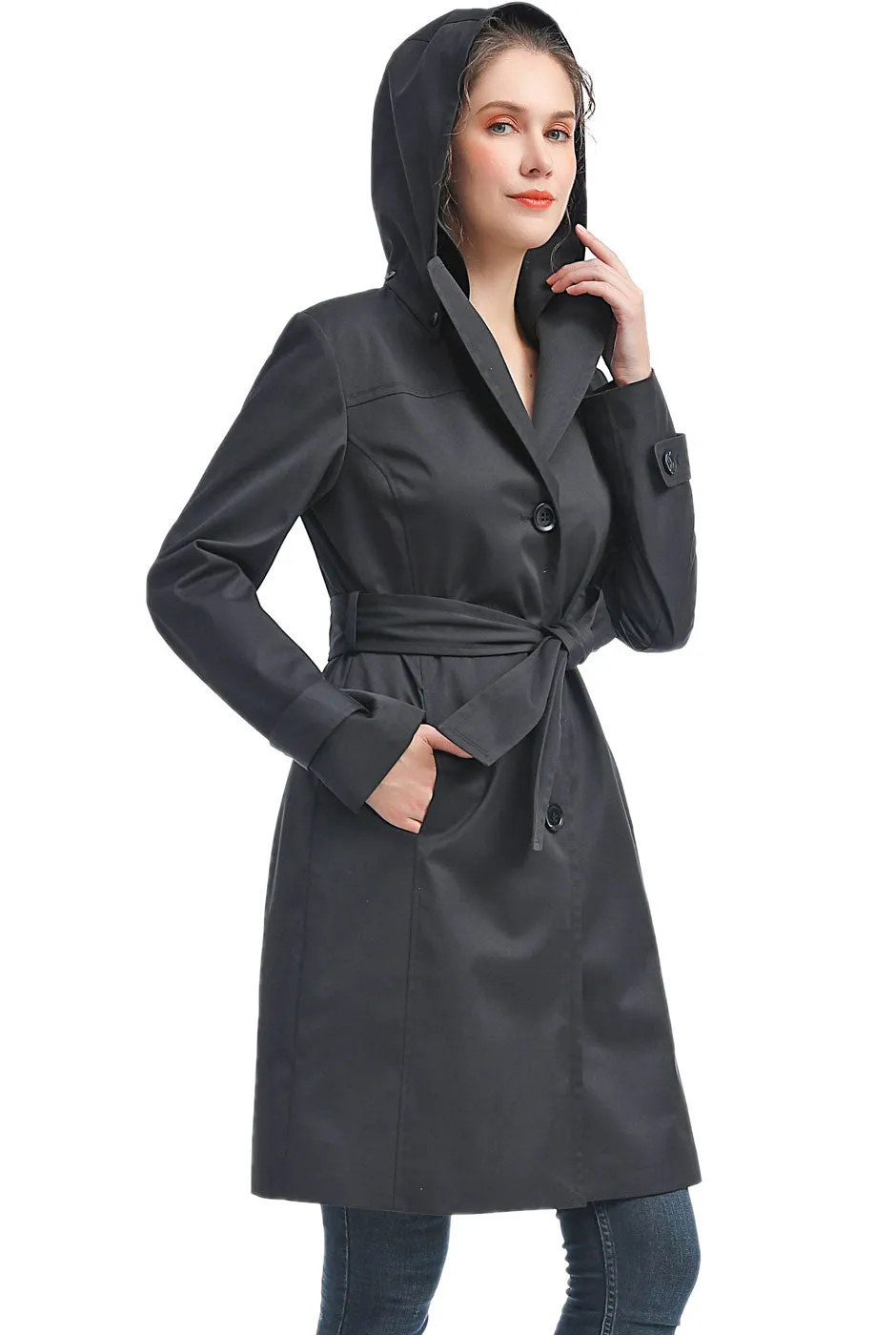 BGSD Women Eva Waterproof Hooded Trench Coat