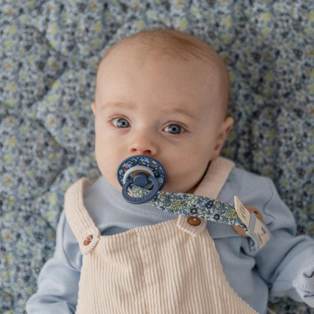 BIBS Dummies - Liberty Pacifier Clip Chamomile Lawn/Baby Blue